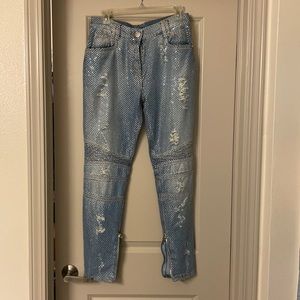 Balmain All-Over Crystal Jeans SZ 38